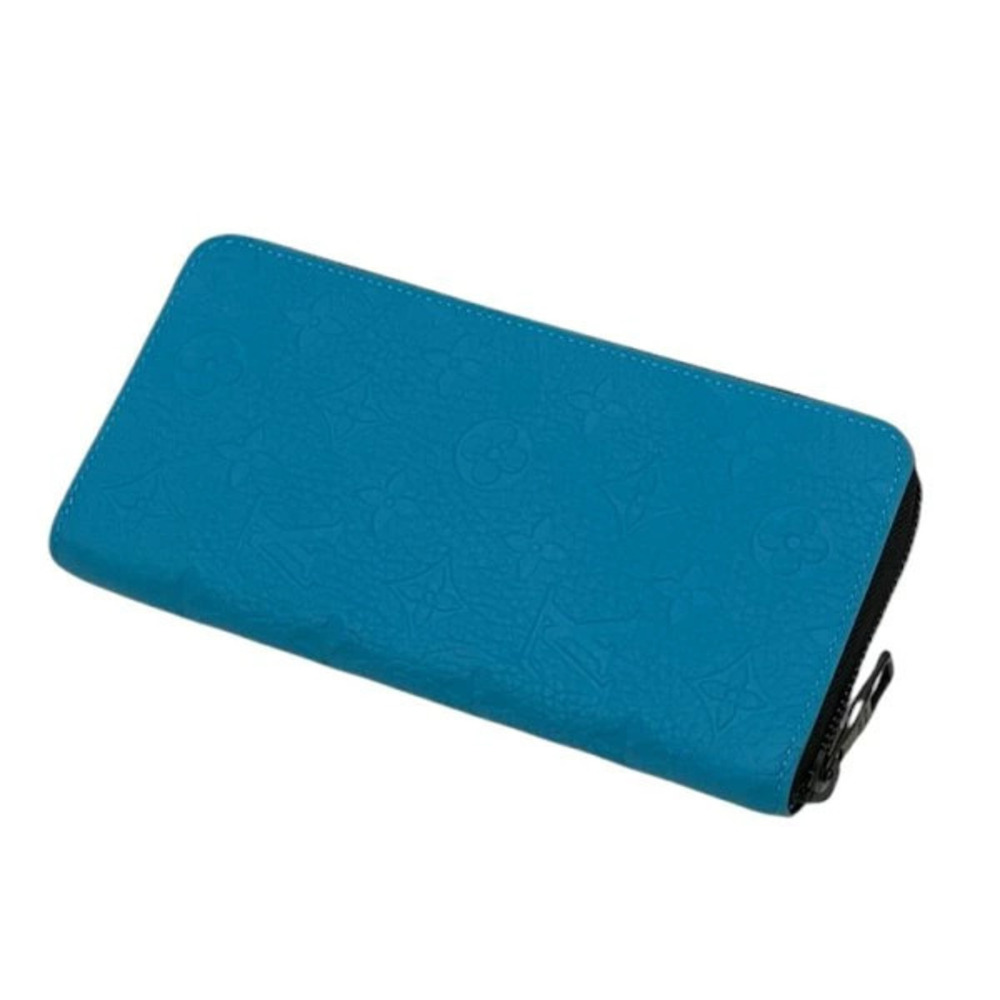 Louis Vuitton Zippy Wallet Vertical Taurillon Monogram Long Zip Leather Blue